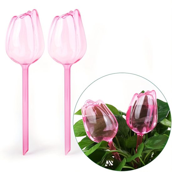 Automatic Watering Balls - 4 Pieces - Tulip-Shaped Automatic Watering Balls - Plant Waterers - Plastic Watering Balls - Suitable for Indoor and Outdoor Plants