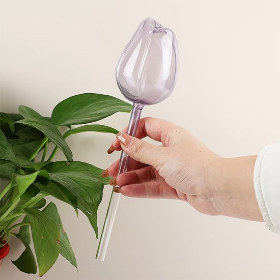 Automatic Watering Balls - 4 Pieces - Tulip-Shaped Automatic Watering Balls - Plant Waterers - Plastic Watering Balls - Suitable for Indoor and Outdoor Plants