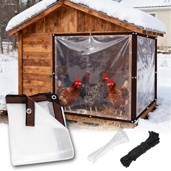 Transparent tarpaulin with eyelets, transparent tarpaulin for outdoor use, waterproof film, woven tarpaulin, canvas, awning, durable, weatherproof, multifunctional tarpaulin 3 x 3m