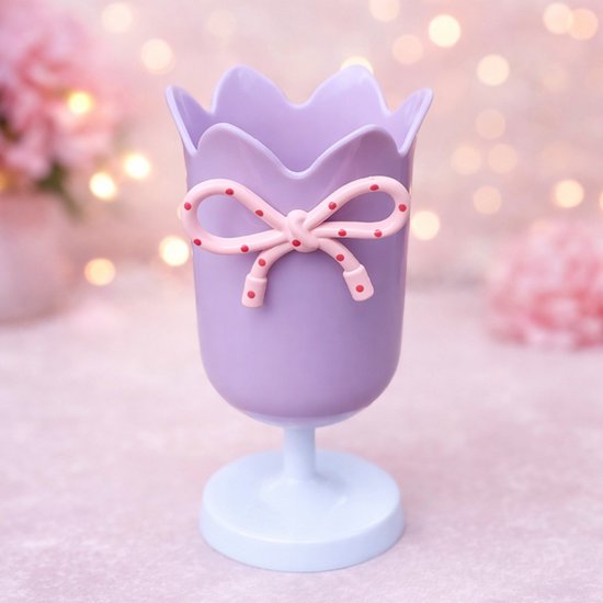 Tulip-shaped pen holder - pen rack - creative desk decoration - refined (Purple)
