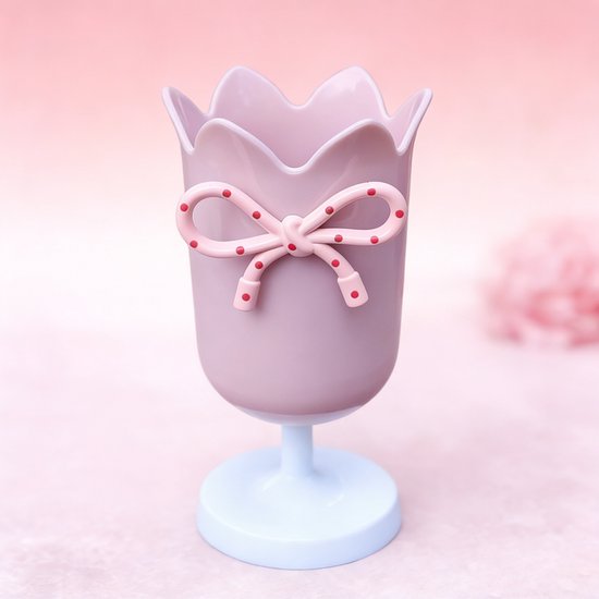 Tulip-shaped pen holder - pen rack - creative desk decoration - refined (Pink)