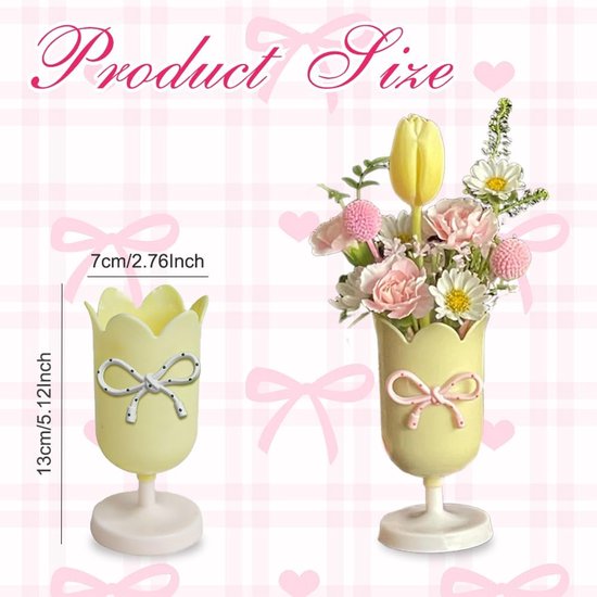 Tulip-shaped pen holder - pen rack - creative desk decoration - refined (Pink)