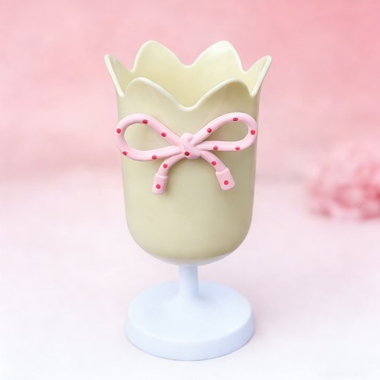 Tulip-shaped pen holder - pen rack - creative desk decoration - refined (Yellow)