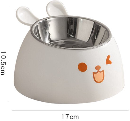 Cat Litter Box - Cat Food Bowl - Non-Slip Design - Pet Food Bowl - Plastic and Stainless Steel Design - Suitable for Cats and Small Dogs - Vegetable