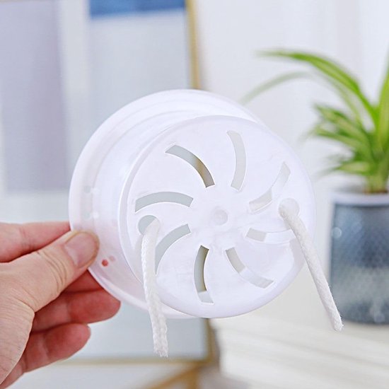 Flower pots - Plastic flower pots - sustainable garden supplies - hydroponic flower pots - visible water level - With absorbent cotton rope - Ø 10 x H 12 cm - Gray