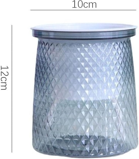 Flower pots - Plastic flower pots - sustainable garden supplies - hydroponic flower pots - visible water level - With absorbent cotton rope - Ø 10 x H 12 cm - Gray