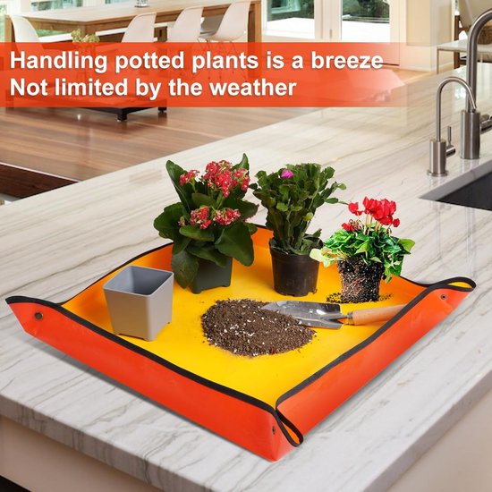 Houseplant Transplant Mat – Foldable and Portable Transplanting Mat to Prevent Soil Spills – Ideal for Succulents – Garden Gift for Plant Lovers (27" x 27")