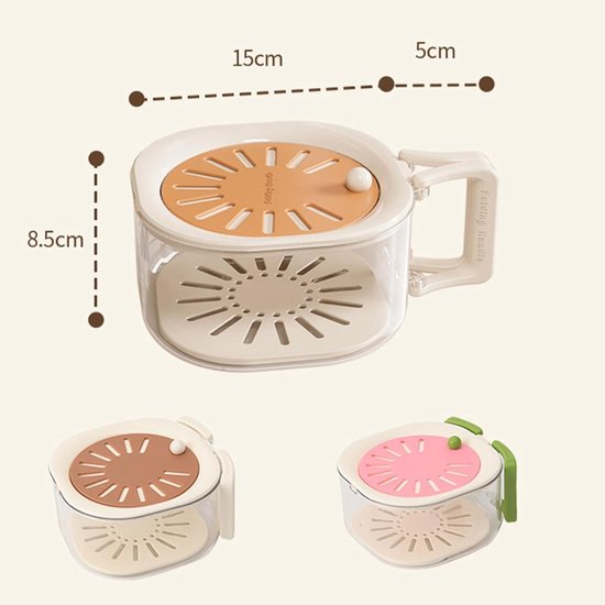 Multifunctional Fruit Washing Basket with Colander and Lid - 2-in-1 Drain Basket & Fruit Colander - Suitable for Kitchen, Refrigerator, Picnic and Camping - Pink