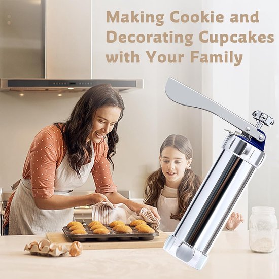 Cookie Press Set - With 20 Molding Plates & 4 Nozzles - For Making Cookies in Different Shapes
