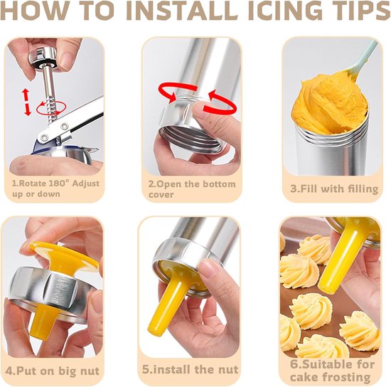 Cookie Press Set - With 20 Molding Plates & 4 Nozzles - For Making Cookies in Different Shapes