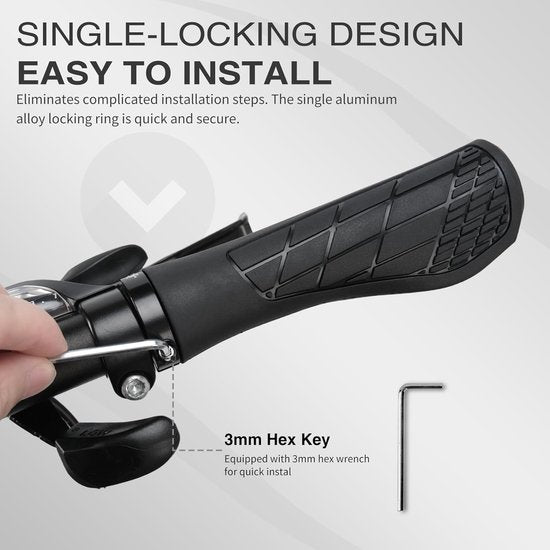 Bicycle grips - Mountain bike grips - 1 pair, including installation tools - Ergonomic bicycle grips | Red Gripps