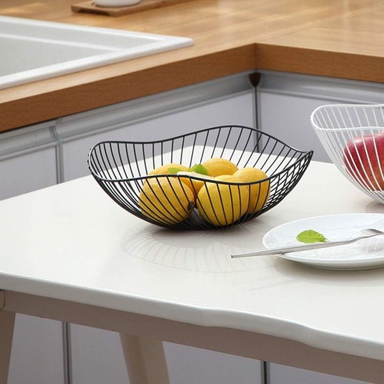 Fruit basket - fruit bowl - metal fruit bowl - 1 fruit basket - fruit basket - wire fruit basket - suitable for fruit, vegetables, groceries and decoration (black)