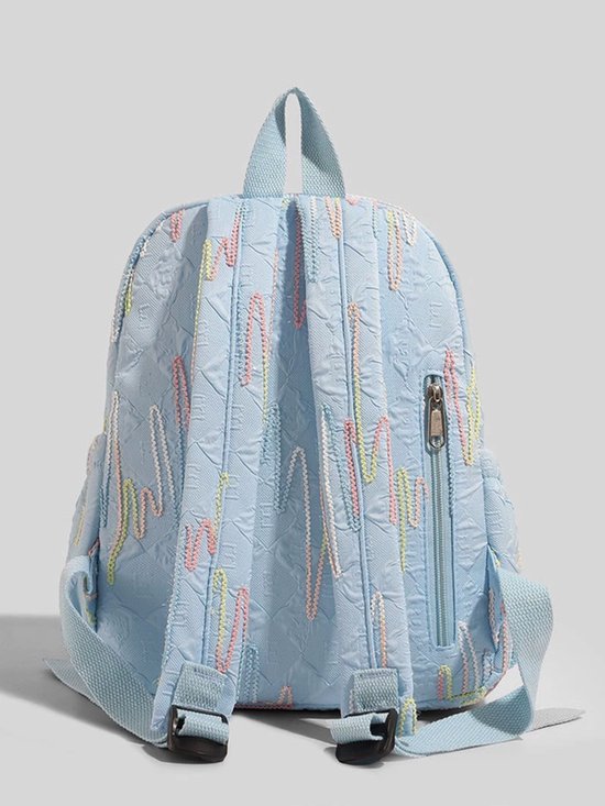 Backpack – Stylish and practical lightweight backpack – With two zippered compartments and adjustable shoulder strap – Fashionable design for girls, children and adults – White