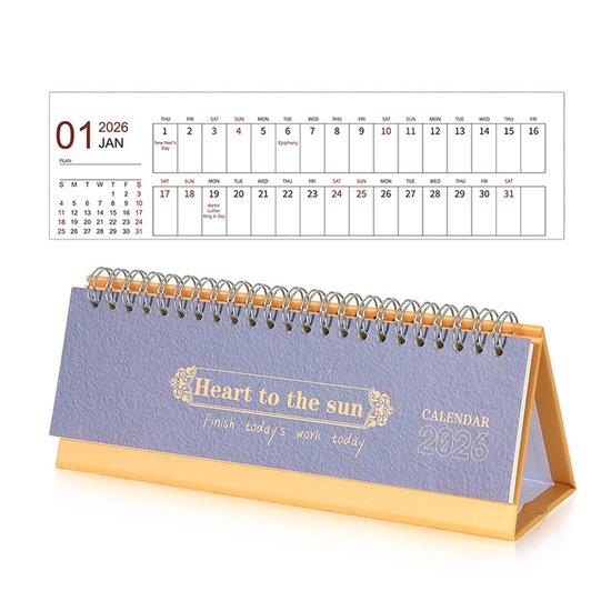 Calendar 2026 - Minimalist English Desk Calendar - Office Calendar - Desk Decor - Style F