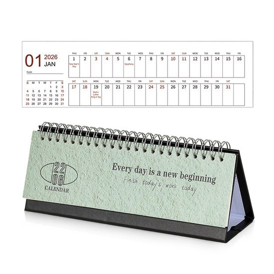 Calendar 2026 - Minimalist English Desk Calendar - Office Calendar - Desk Decoration - Style G