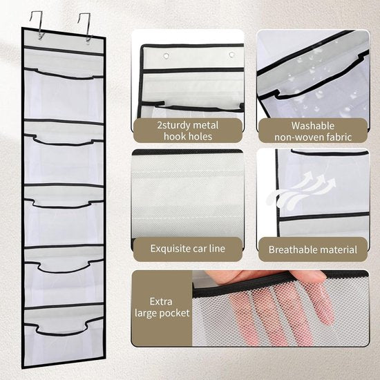 Hanging Storage Bags - Hanging Storage Boxes - Comes with 5 Mesh Pockets - Perfect as Hanging Storage Boxes for the Bedroom - Ideal for Toy Storage