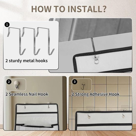 Hanging Storage Bags - Hanging Storage Boxes - Comes with 5 Mesh Pockets - Perfect as Hanging Storage Boxes for the Bedroom - Ideal for Toy Storage