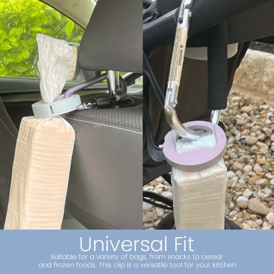 3-Pack of Food Clips - Universal for Snack & Grain Bags - Airtight & Available in 3 Colors - 7.5x5.5 cm