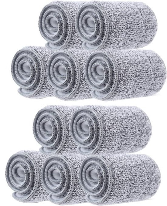 Mop Pads - Universal Replacement, Washable Wet and Dry Mop Pads - Fits Most 28-33cm Velcro Mops. Floor Cleaning System (10 Pack, 33*12.4cm)