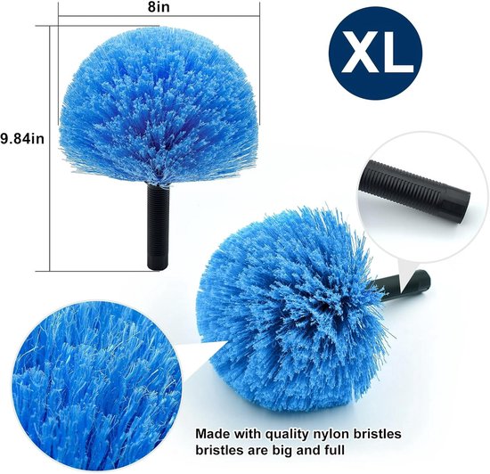 Dust brush head - 8" diameter blue screw head for spider web vacuum cleaners