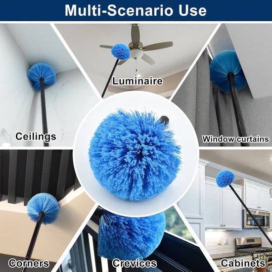 Dust brush head - 8" diameter blue screw head for spider web vacuum cleaners