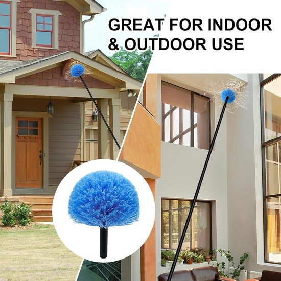 Dust brush head - 8" diameter blue screw head for spider web vacuum cleaners