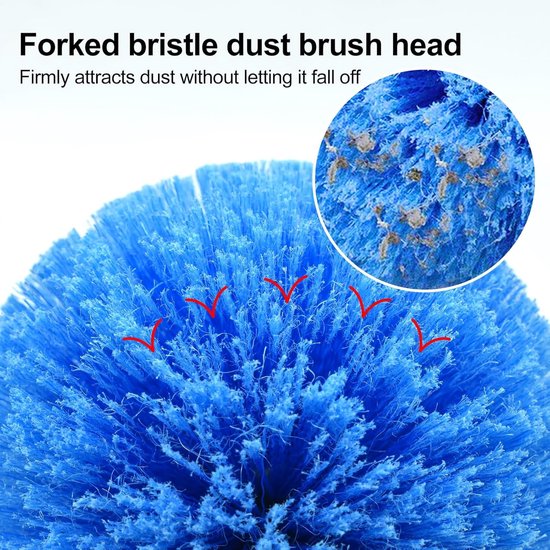 Dust brush head - 8" diameter blue screw head for spider web vacuum cleaners