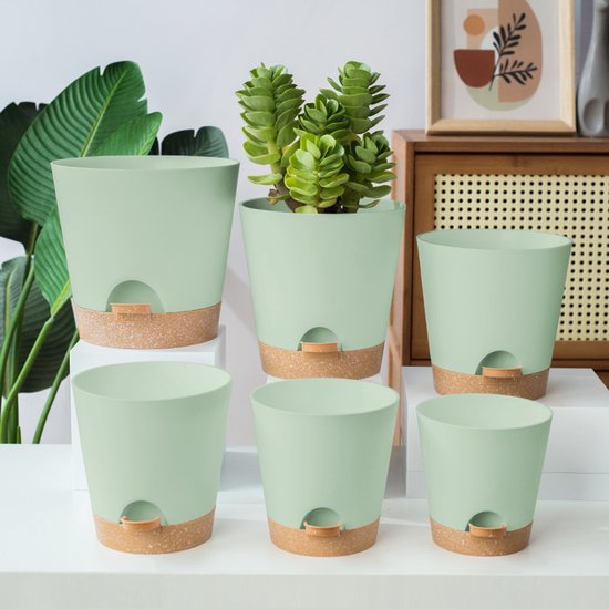 Planters - Self-watering succulents - Set of 6 tabletop planters - Minimalist design