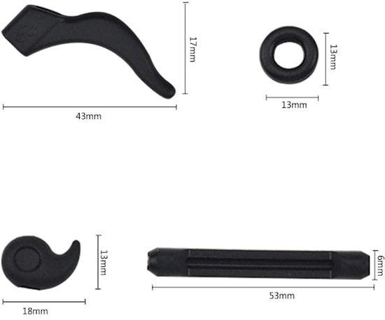 Anti-slip ear cushions for glasses - Frames - Anti-fall ear cushions - Ear hook connectors - 24 pairs