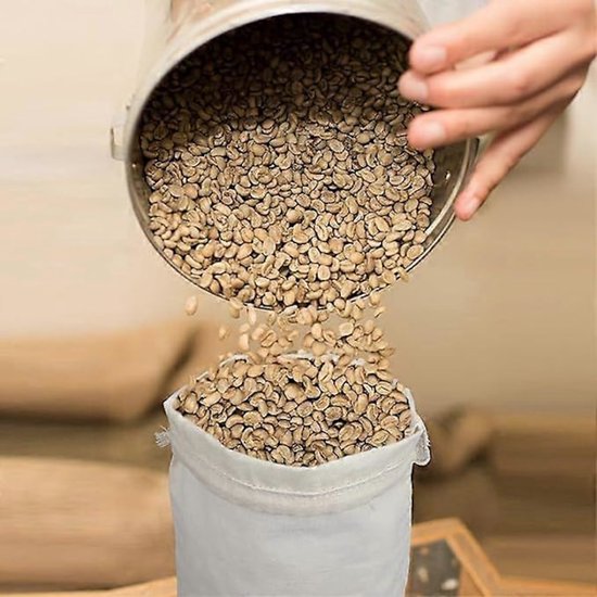 Storage Bags - Fabric Bags 20 x 15 cm - Pack of 15 Cotton Bags - Linen Drawstring Bags - Small Reusable Gift Bags - Cotton Bags - Canvas Bags - DIY - Coffee