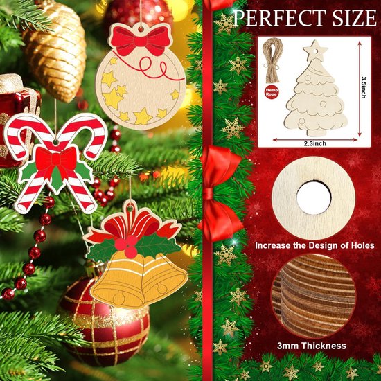 Christmas Decorations - Ornaments - DIY - Christmas Gifts - Wooden Christmas Decorations - Party Decorations