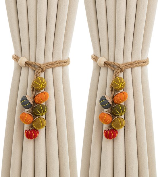 Curtain Bows - Cute Cartoon Pumpkin Curtain Bows - Christmas and Halloween Curtain Hooks