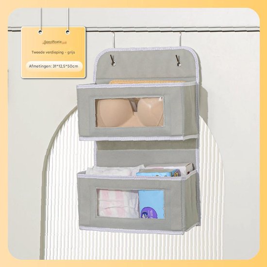 Storage Bag - Door Storage Bag - Large Capacity - Multi-Layer - Toys - Miscellaneous - Storage Bag - Student Dorm Storage Rack - 2 Layers