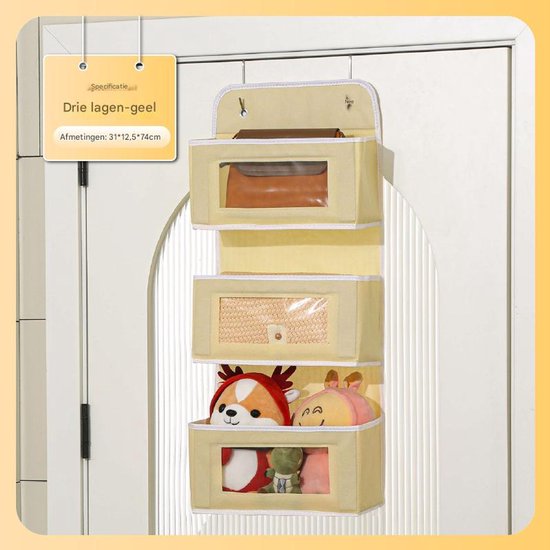 Storage Bag - Door Storage Bag - Large Capacity - Multi-Layer - Toys - Miscellaneous - Storage Bag - Student Dorm Storage Rack - 3 Layers
