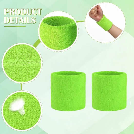 Tennis Sweat-Wicking Wristbands - 3 Pairs - Unisex - Adult - Thickened Elastic Wristband - French Terry - Sports Wristband - Suitable for the Gym