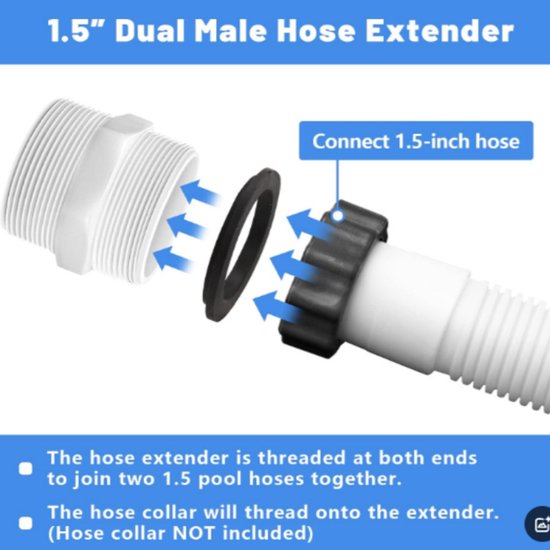 1.5" L-Type Two-Way Manifold (with Gasket) - Compatible with Intex Coleman Above Ground Pool Pumps (2 Pack)