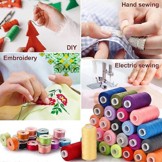 Premium Sewing Thread Set 72 Pieces - 400 Meters of Sewing Machine Thread in 36 Colors - Pre-Wound Sewing Spool Set - 365 Meters per Spool - DIY - Sewing Machine - Crafts - Embroidery