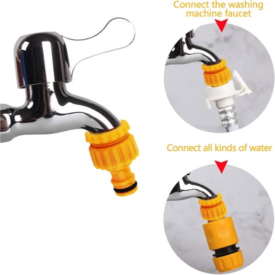 6-pack tap connectors - Hose adapters - Adapters for connecting water hoses - Garden hose tap connectors - Tap adapters with thread - Splashproof - Frost-proof