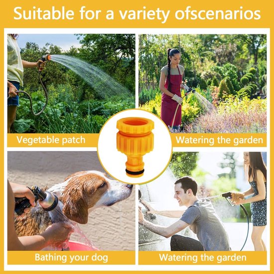 6-pack tap connectors - Hose adapters - Adapters for connecting water hoses - Garden hose tap connectors - Tap adapters with thread - Splashproof - Frost-proof