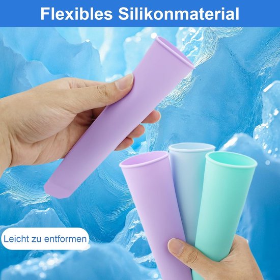 8-Piece Ice Cube Trays - Ice Cube Molds with Handles - Silicone Ice Cube Molds with Lids - Water Ice Molds