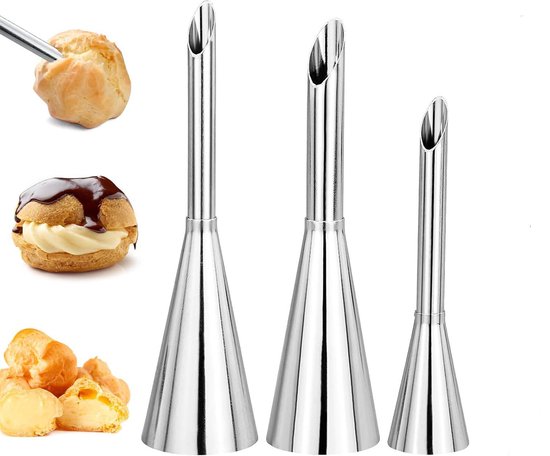stainless steel piping nozzles - Cream piping nozzles - Piping nozzles - Accessories for filling jam, puff pastry, donuts, bread, pastries