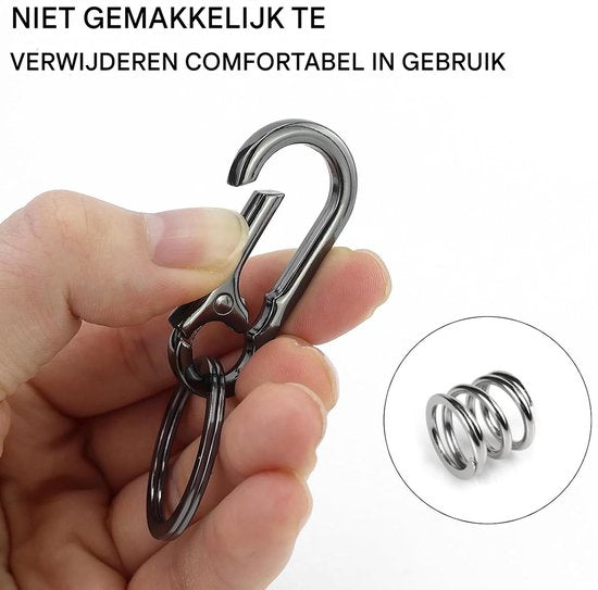 Set of 4 Carabiner Keychains - Small Metal Carabiners - Detachable - Suitable for Car Keys - Carabiner Keychains for Backpacking, Camping and Travel - Keychain Hook