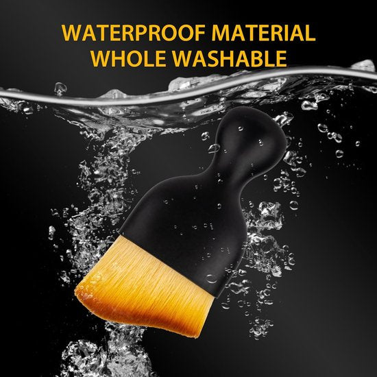 2-Pack Car Interior Cleaning Brushes - Auto Detailing and Dusting Brushes - Soft Bristles for Cleaning Car Interiors - Suitable for Dashboard, Interior, Exterior, Sunroof, Leather, Dusting Brush - Brown