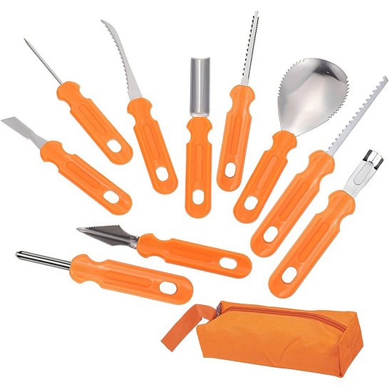 10-Piece Jack-O'-Lantern Cutting Knife Set - Halloween - Baking Tools - Clay Stainless Steel Cutter
