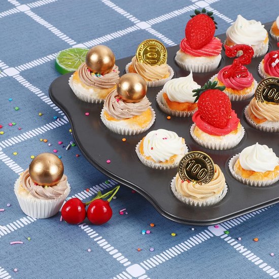 500-pack Mini Cupcake Liners - White - Oil Resistant - Small Cupcake Wrapping Paper - Baking Cups