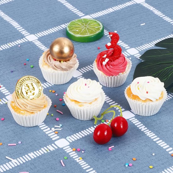 500-pack Mini Cupcake Liners - White - Oil Resistant - Small Cupcake Wrapping Paper - Baking Cups