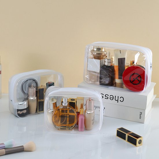 4-Piece Transparent Travel Toiletry Bag - Portable Makeup Bag - Multifunctional Waterproof Set - Skin Care & Makeup Bag