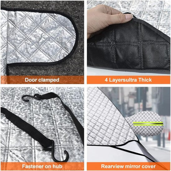 Car Sunshade for Windshield - Car Sun Visor - Winter Cover, Anti-Ice, Dustproof, UV Protection, Snowproof - Suitable for Most Car Models - 197*125cm