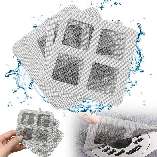 100-Piece Shower Drain Filter - Sticky Hair Shower Filter - Sink Filter, Bathtub, Bathroom &amp; Kitchen Shower Drain Filter Sticker - 10cm - Gray