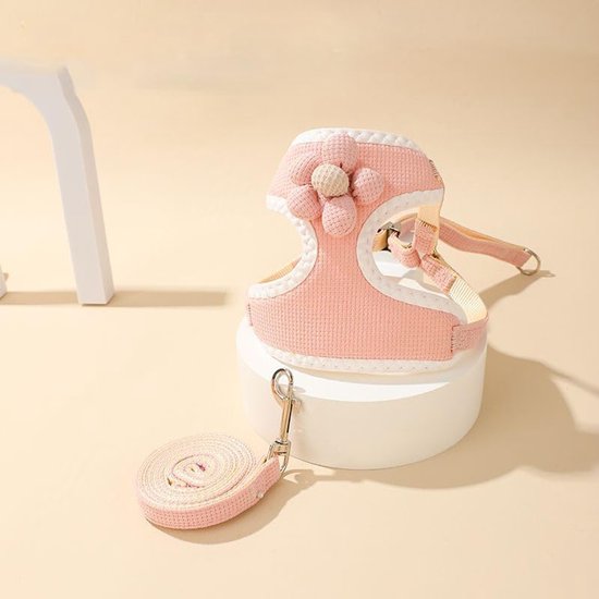 Dog harness - dog harness - dog harness small dog - Anti-pull harness - Y-shaped harness - Pet harness - Cat escape harness - Adjustable harness for small and medium dogs (pink, size M)